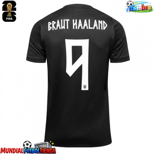 Camiseta Noruega Erling Haaland #9 Segunda Equipación Replica Mundial 2026 mangas cortas